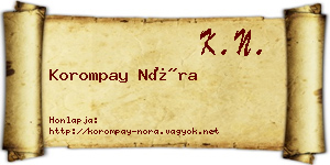 Korompay Nóra névjegykártya